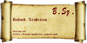 Bobek Szabina névjegykártya