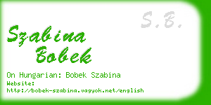 szabina bobek business card